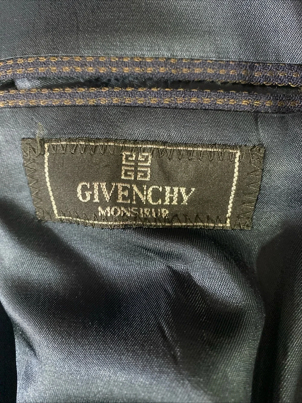 Vintage Givenchy Monsieur Blazer Suit Jacket Made USA 48L Textures Micro Dots